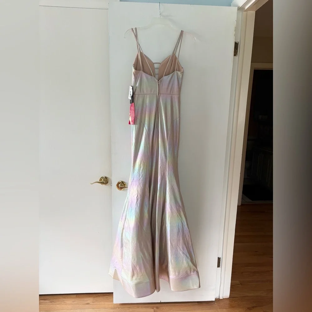 Nwt! City Vibe iridescent rainbow pearl prom dress gown 3 - Picture 8 of 8